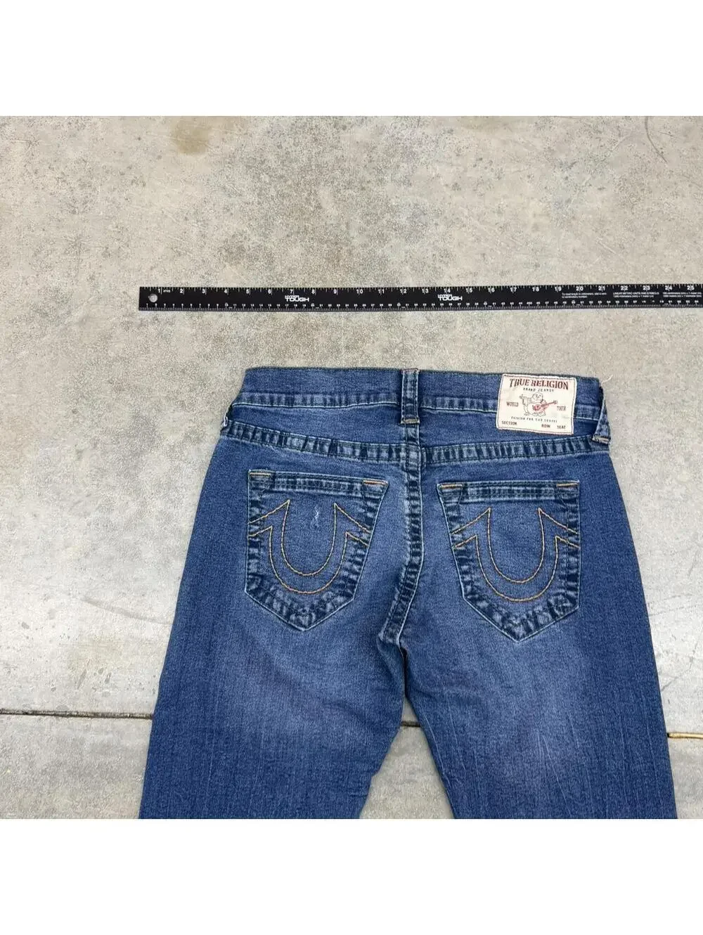vintage true religion ricky blue straight leg jeans size 30 x 30